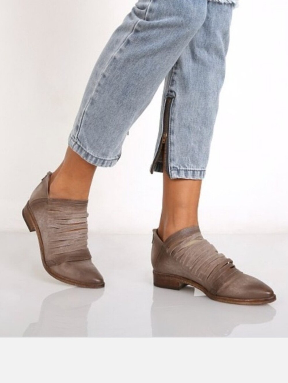 NWOT Free People Lost Valley Ankle Booties Strappy Italian Leather Size 8 / 38 - Picture 3 of 16